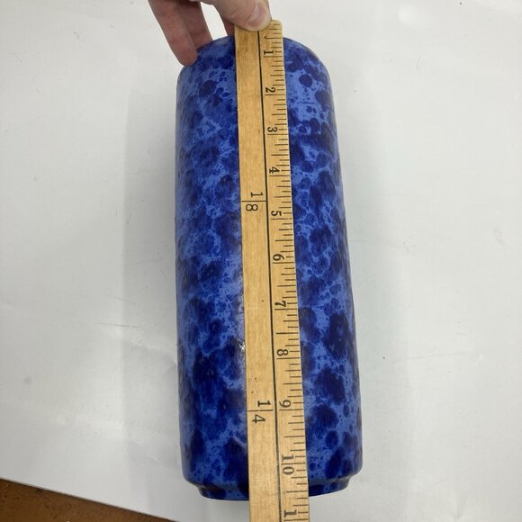 Vintage SCHEURICH KERAMIK Blue Mottled Vase 532-28 West German Pottery MCM - Picture 9 of 10